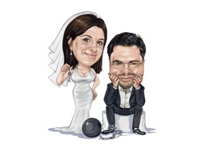 Hochzeitspaar Karikatur