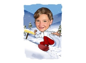 Skihase Karikatur
