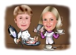 Kochpaar Karikatur