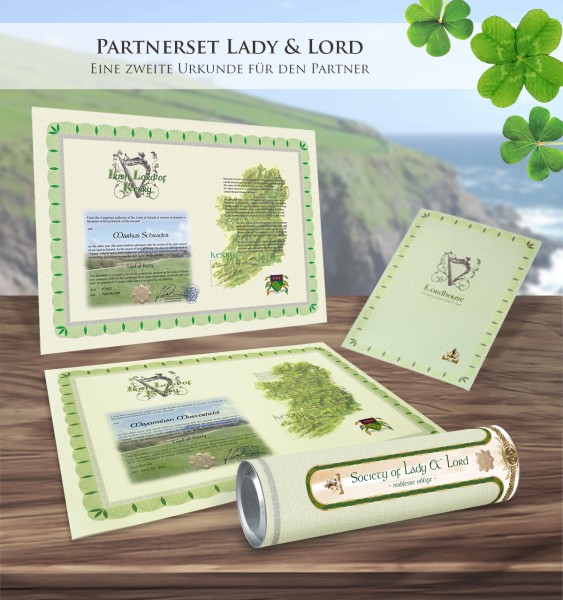 Geschenkset für Lordschaft in Kerry - Edle Urkunden für Lord oder Lady