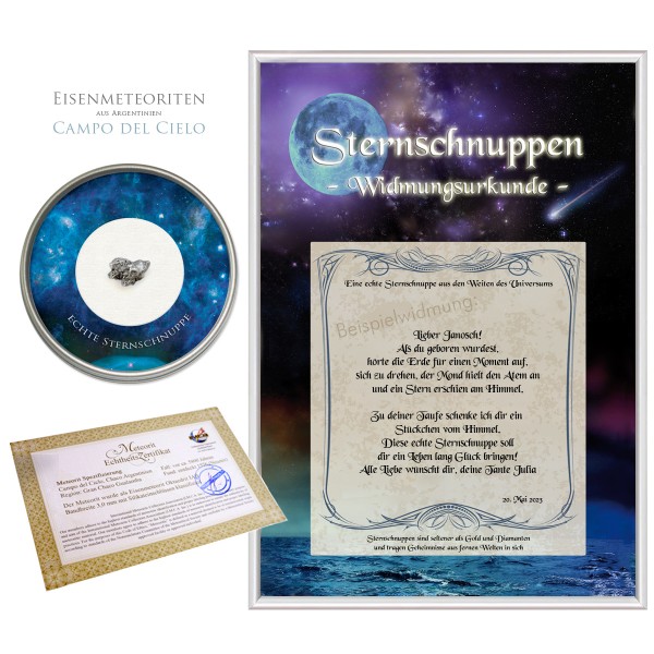Sternschnuppe als Hochzeitsgeschenk | Ein himmlisches Präsent mit echtem Himmelseisen