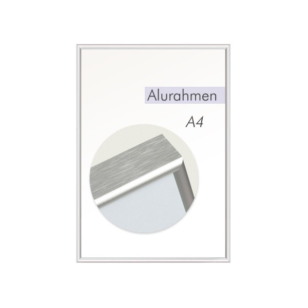 Bilderrahmen Alu Glas A4