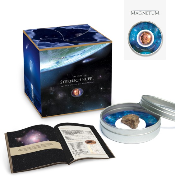 Geschenkbox mit Steinmeteorit – Sternschnuppe