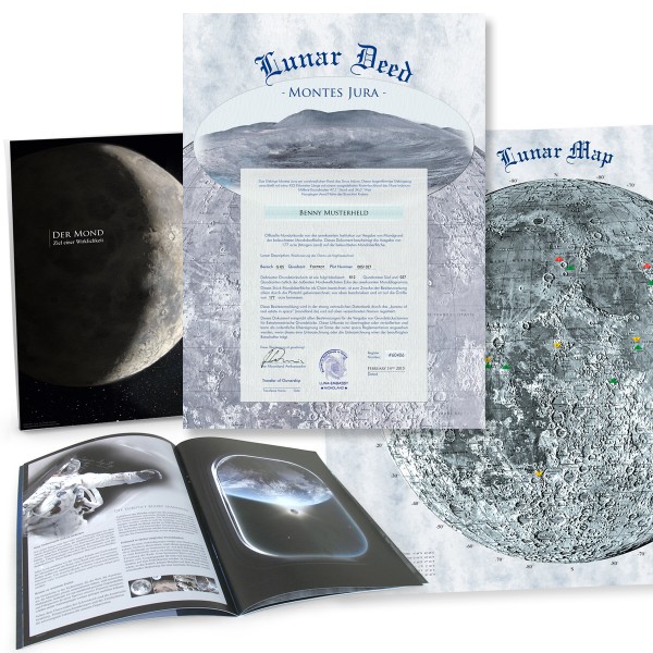Mond Geschenkset mit Mondkarte - Montes Jura | Mondland Verlag