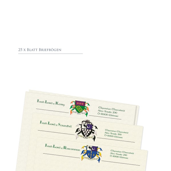 Lordschaft Briefpapier 25 Blatt, personalisiert