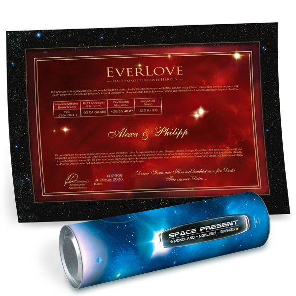 Sterntaufe EverLove | Romantisches Stern Geschenk für Paare